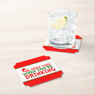 Porta-copo De Papel Engraçado ele te ver quando você é bebendo Natal