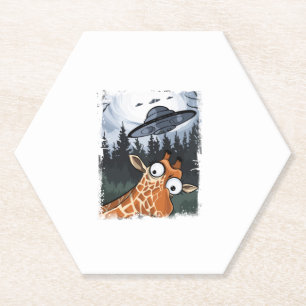 Porta-copo De Papel Engraçado Giraffe UFO Zoo Animal Esquisito Memória