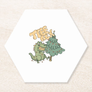 Porta-copo De Papel Engraçado Natal Árvore de Dinossauro Rex Engraçado