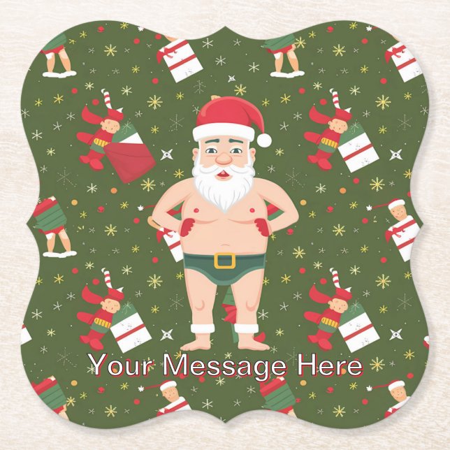 Porta-copo De Papel Engraçado Papais noeis Sujos de Natal Cups (Frente)