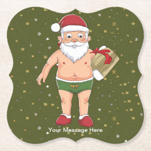 Porta-copo De Papel Engraçado Papais noeis Sujos de Natal Cups