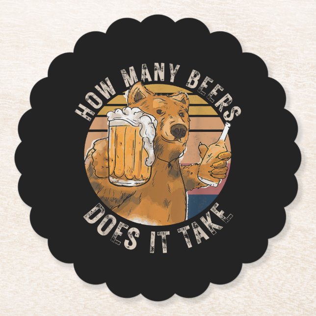 Porta-copo De Papel Engraçado Quantas Cervejas Levam (Frente)