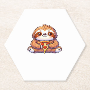 Porta-copo De Papel Engraçado Sloth comendo Pizza, Amante de os animai