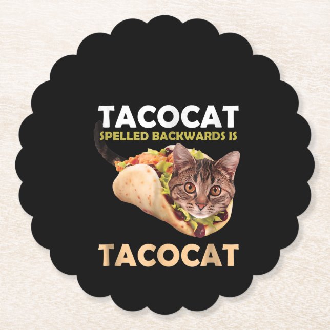 Porta-copo De Papel Engraçado Tacocat Taco Gato Ortografado Para Trás (Frente)