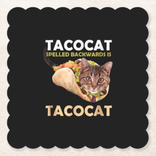 Porta-copo De Papel Engraçado Tacocat Taco Gato Ortografado Para Trás