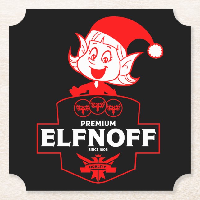 Porta-copo De Papel Engraçado Vodka Natal (Frente)