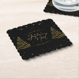 Porta-copo De Papel Entretenimento de Natal Dourado e preto elegante
