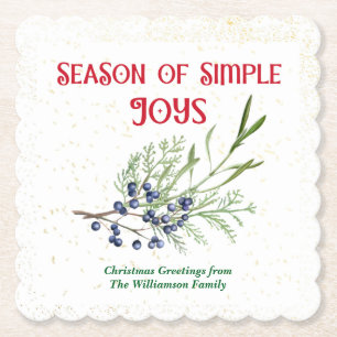 Porta-copo De Papel Época de Simples Alegrias Blue Juniper Natal
