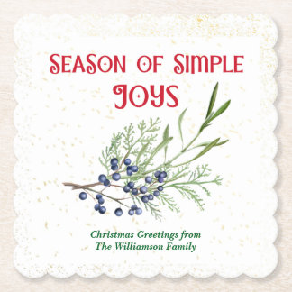 Porta-copo De Papel Época de Simples Alegrias Blue Juniper Natal