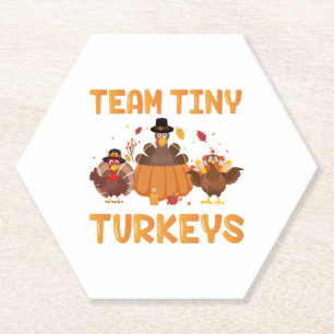 Porta-copo De Papel Equipe Tiny Turkeys Bonita Dia de Ação de Graças N