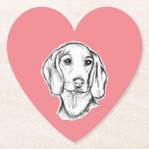 Porta-copo De Papel esboço desenhado pela mão preto, cachorrinho branc