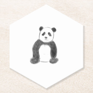Porta-copo De Papel Esboço preto e branco do panda