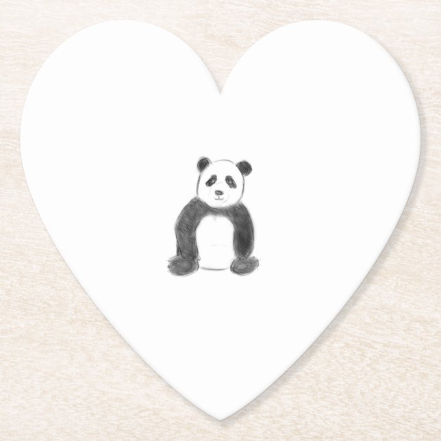 Porta-copo De Papel Esboço preto e branco do panda (Frente)