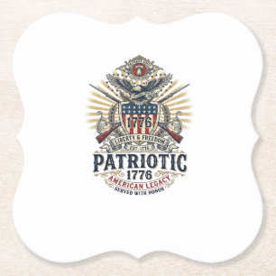 Porta-copo De Papel Escudo de Batalha Patriótico 1776 Símbolo Inspirad