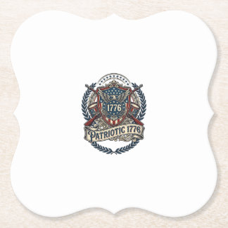 Porta-copo De Papel Escudo de Batalha Patriótico 1776 Símbolo Inspirad