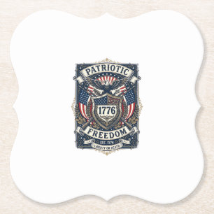 Porta-copo De Papel Escudo de Batalha Patriótico 1776 Símbolo Inspirad