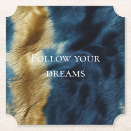 Porta-copo De Papel Espinho Dourado Azul