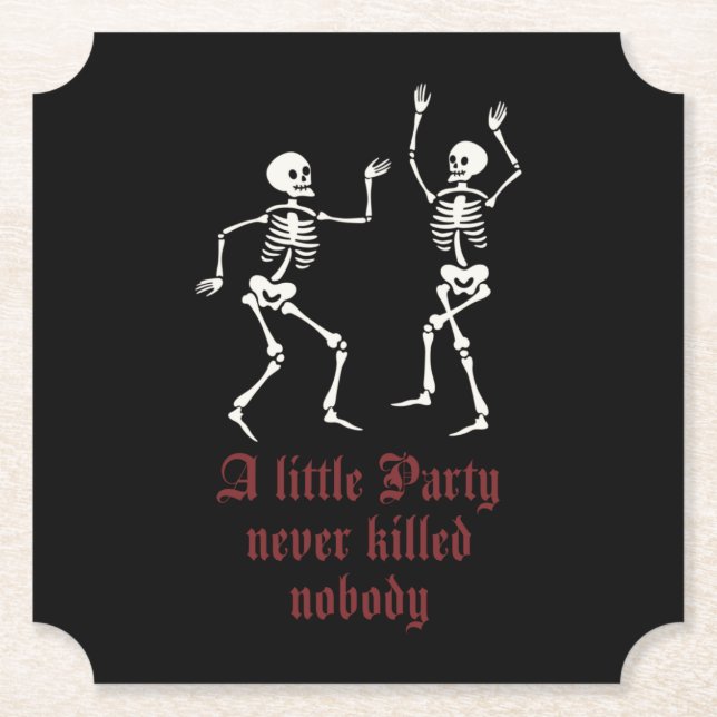 Porta-copo De Papel Esqueletos de Halloween contemporâneos (Frente)