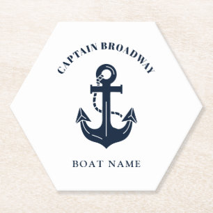 Porta-copo De Papel Estilo personalizado de nome de barco e identidade