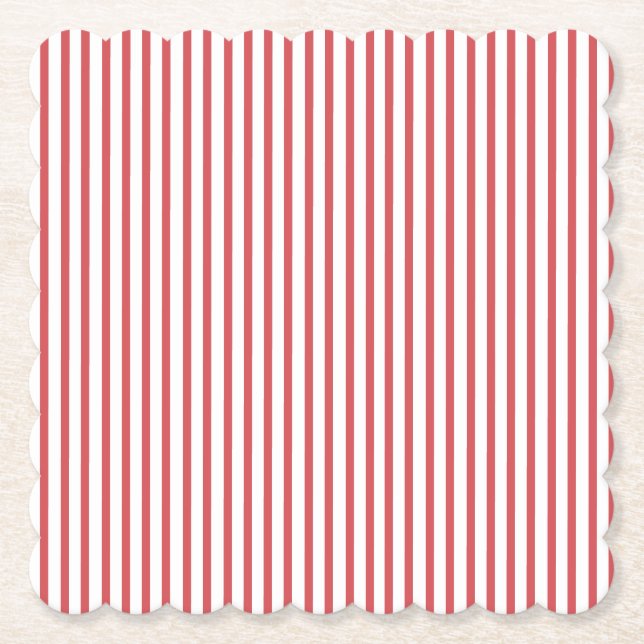 Porta-copo De Papel Estirpe fina branca e vermelha (Frente)