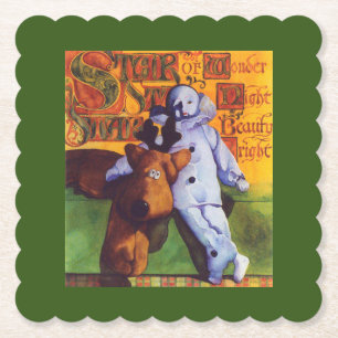 Porta-copo De Papel ESTRELA DE Portas copos de Papel Escalonado/Verde 