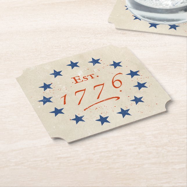 Porta-copo De Papel Estrelas Americanas de 1776 (Angular)