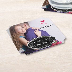 Porta-copo De Papel Etiqueta Moderna de Foto Personalizada