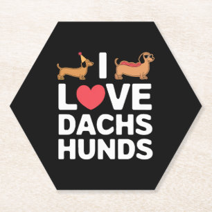 Porta-copo De Papel Eu Amo Dachshunds Ilustração Divertida com Estilo