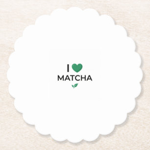 Porta-copo De Papel Eu Amo Matcha Chá Verde Minimalista 