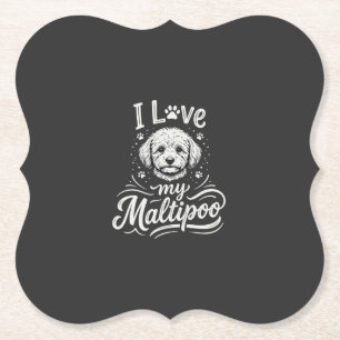 Porta-copo De Papel Eu Amo Meu Amante de Cachorro Maltipoo