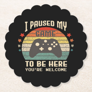 Porta-copo De Papel Eu Pausar Meu Jogo Para Estar Aqui Gamer Jogos Ret