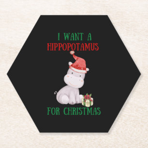 Porta-copo De Papel Eu Quero Um Hippopotamus Para O Natal
