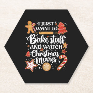 Porta-copo De Papel Eu Só Quero Assar Coisas E Ver Filmes Xmas
