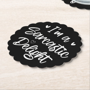 Porta-copo De Papel Eu sou Sarcástico delicioso Sarcasmo com uma citaç