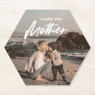 Porta-copo De Papel Eu Te Amo, Mãe, Mínimo Presente De Foto
