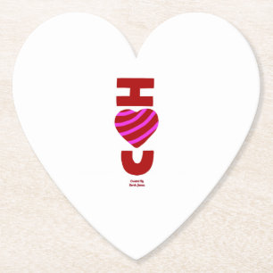 Porta-copo De Papel Eu Te Amo Porta copos De Papel Cardíaco