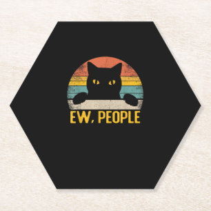 Porta-copo De Papel Ew, Retrô De Gato Preto Da Pessoas - Engraçado Cat