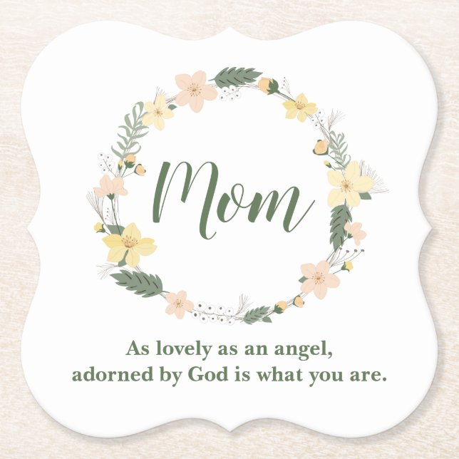 Porta-copo De Papel Excelente para a mãe (Frente)