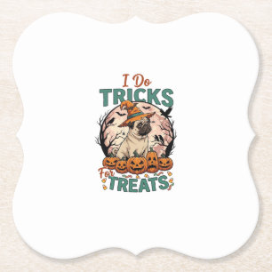 Porta-copo De Papel Faça Truques Guloseimas Halloween Pug Bruxa Chapéu