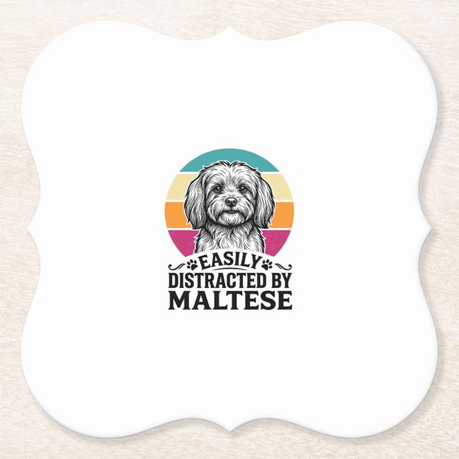 Porta-copo De Papel Facilmente Distraído Pelo Design de Cachorro Vinta (Frente)