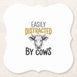 Porta-copo De Papel Facilmente Distraído Por Vacas Camisa Engraçada Pa