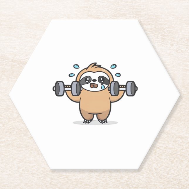 Porta-copo De Papel Falha de Chibi Sloth Gym - Um Trabalho Engraçado D (Frente)
