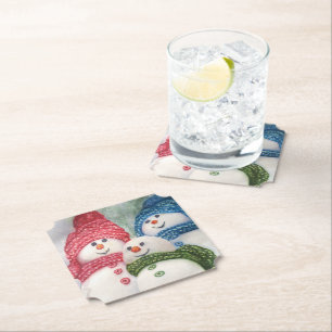 Porta-copo De Papel Família Snowman