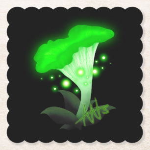 Porta-copo De Papel Fantasy Chanterelle Glossudo Cogumelo Verde