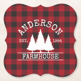 Porta-copo De Papel Farmhouse Red Buffalo - Xadrez