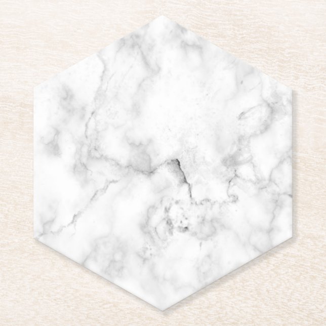Porta-copo De Papel Faux Marble Look Hexagon (Frente)