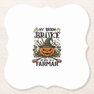 Porta-copo De Papel Fazenda da Vassoura Quebrada Abóbora de Halloween