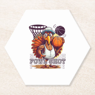 Porta-copo De Papel Feliz Ação de Graças Engraçado Turquia Basketb