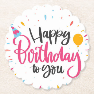 Porta-copo De Papel Feliz aniversário