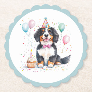 Porta-copo De Papel Feliz Aniversário Bernese Mountain Dog